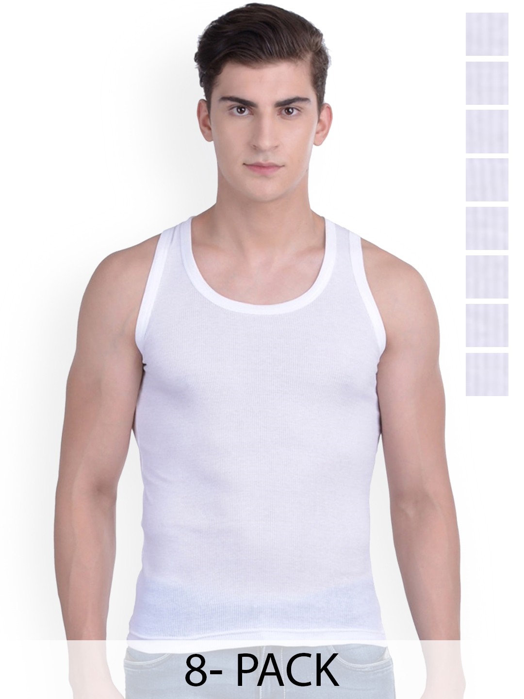 

Force NXT Pack Of 8 Cotton Innerwear Vests MNFR-236-WHITE-PO8