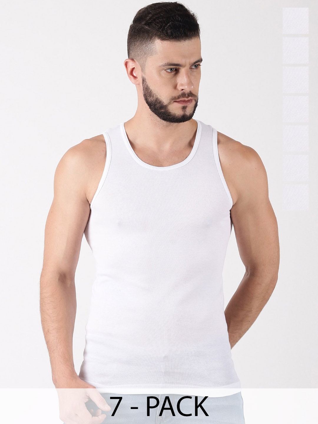 

Force NXT Pack Of 7 Cotton Innerwear Vests MNFR-237-WHITE-PO7