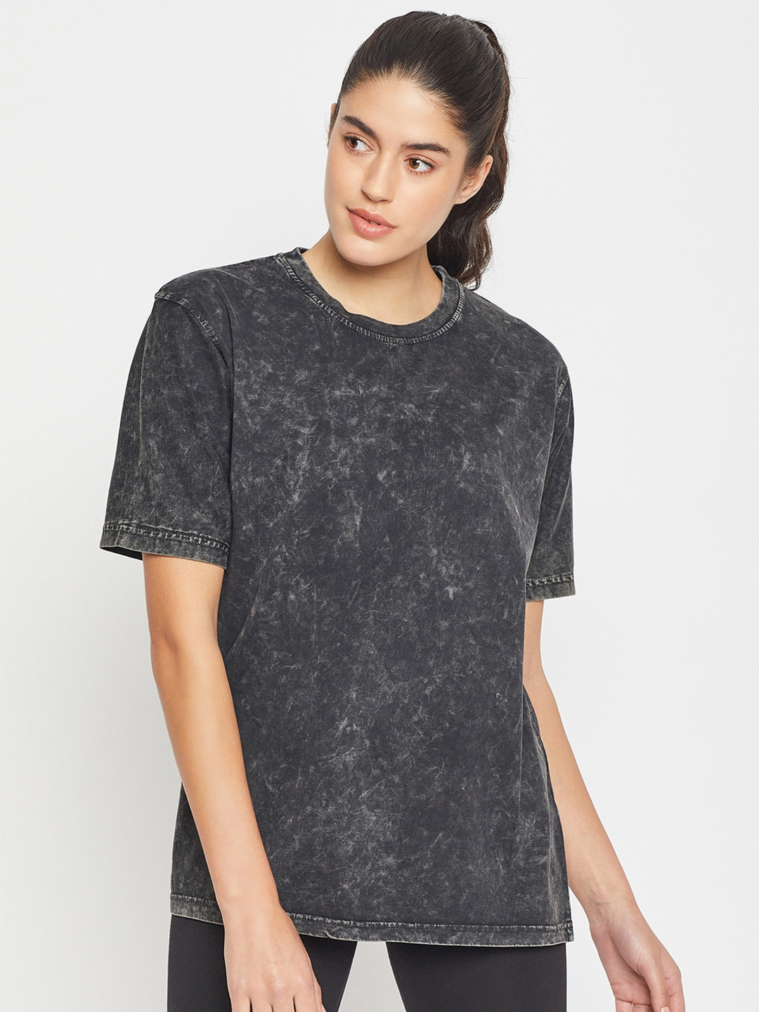 

Skidlers Abstract Printed Pure Cotton Oversized T-shirt With Socks, Black