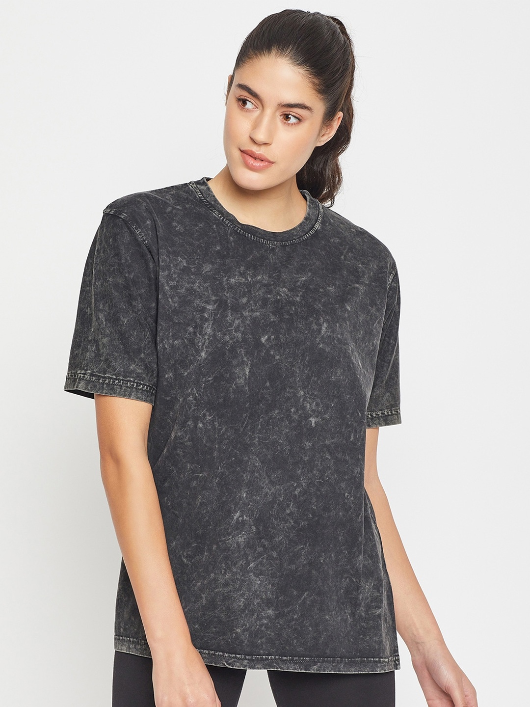 

Skidlers Abstract Printed Pure Cotton Oversized T-shirt With Socks, Black