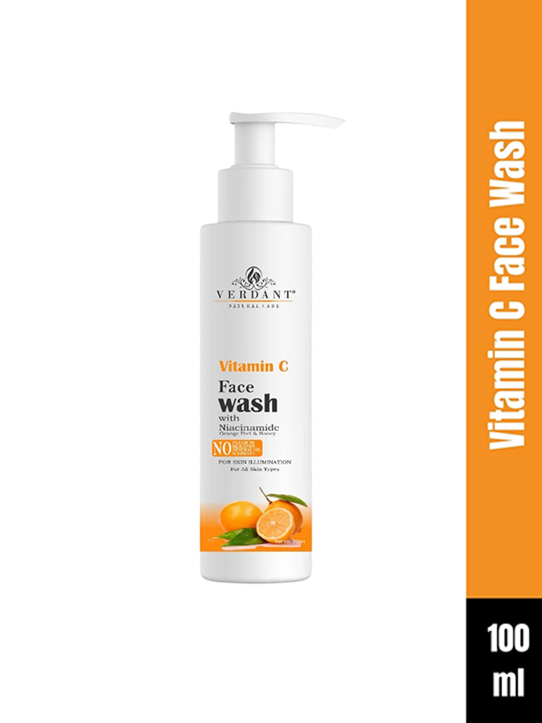 

Verdant Natural Care Vitamin C Face Wash With Niacinamide For Skin Illumination - 100ml, White