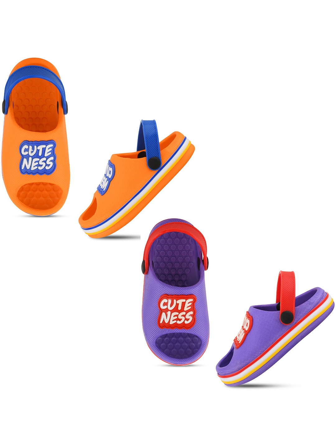 

Smartots Kids Set Of 2 Printed Croslite Clogs, Orange