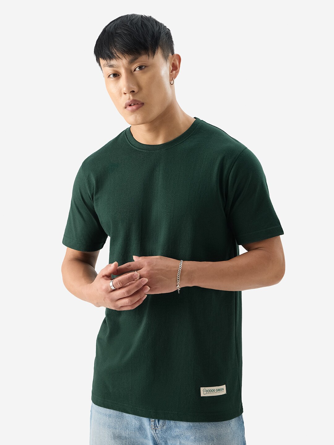 

The Souled Store Green Pure Cotton T-shirt