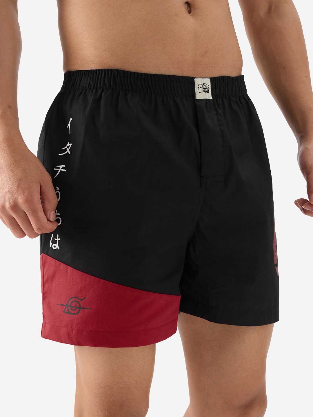

The Souled Store Men Pure Cotton Lounge Shorts, Black