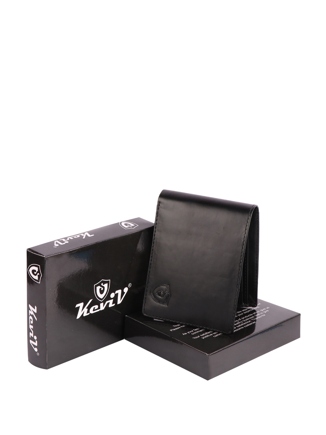 

Keviv Leather RFID Two Fold Wallet, Black