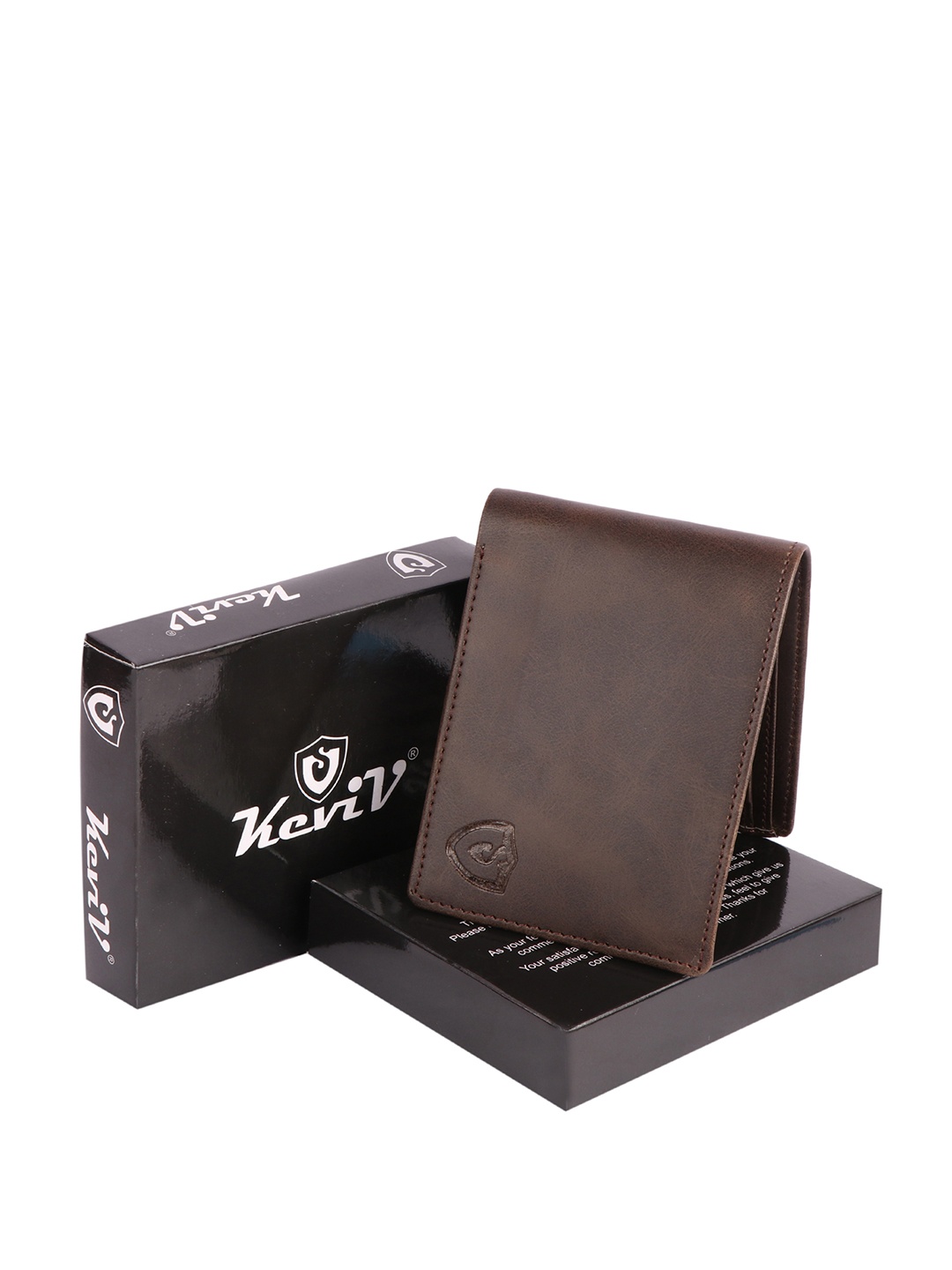 

Keviv Leather RFID Two Fold Wallet, Brown