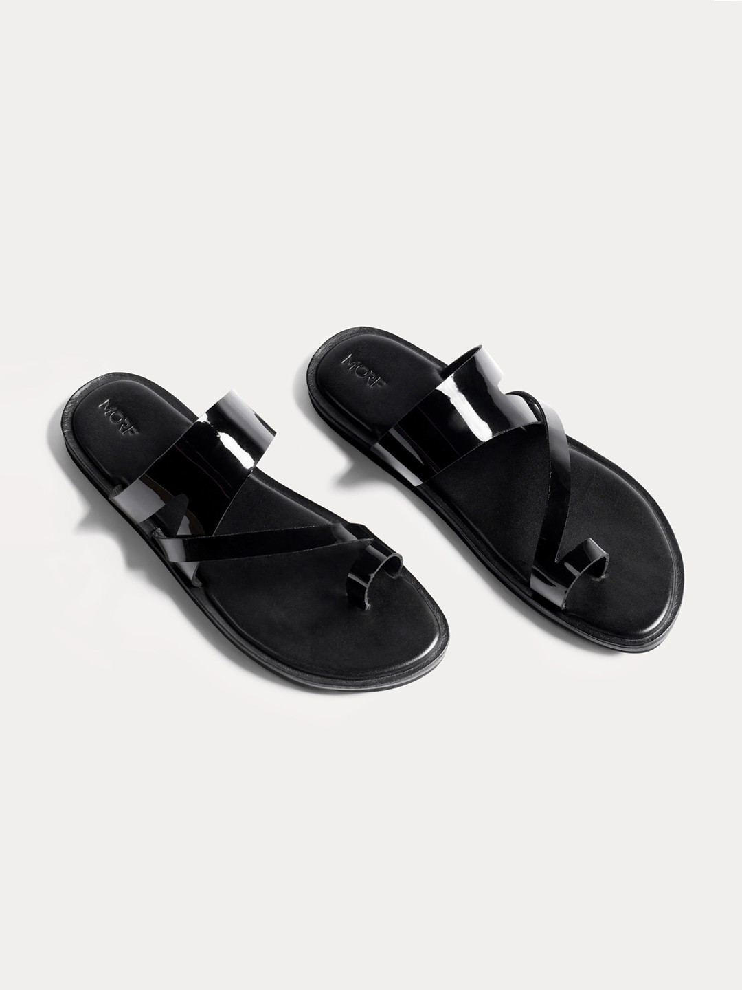 

MORF Men Leather Comfort Sandals, Black