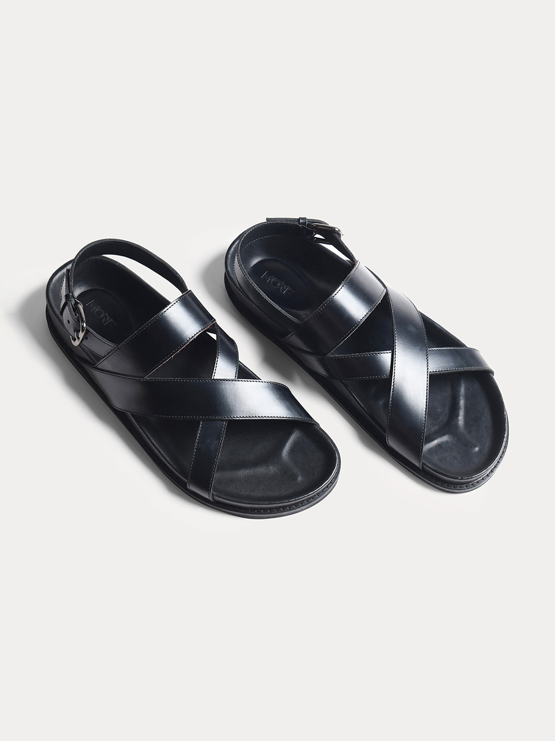 

MORF Men Leather Comfort Sandals, Black