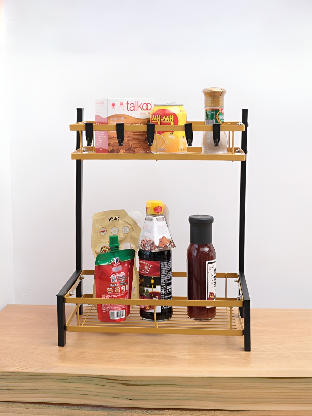 

USHA SHRIRAM Black & Gold-Toned Metal Dish Drying Rack