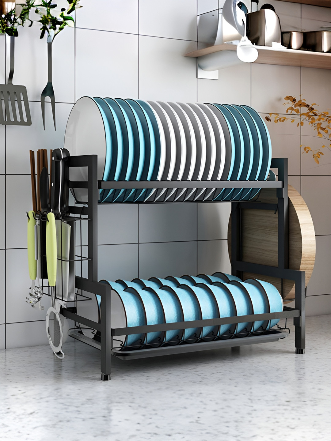 

USHA SHRIRAM Black Metal 2-Layer Dish Drying Rack