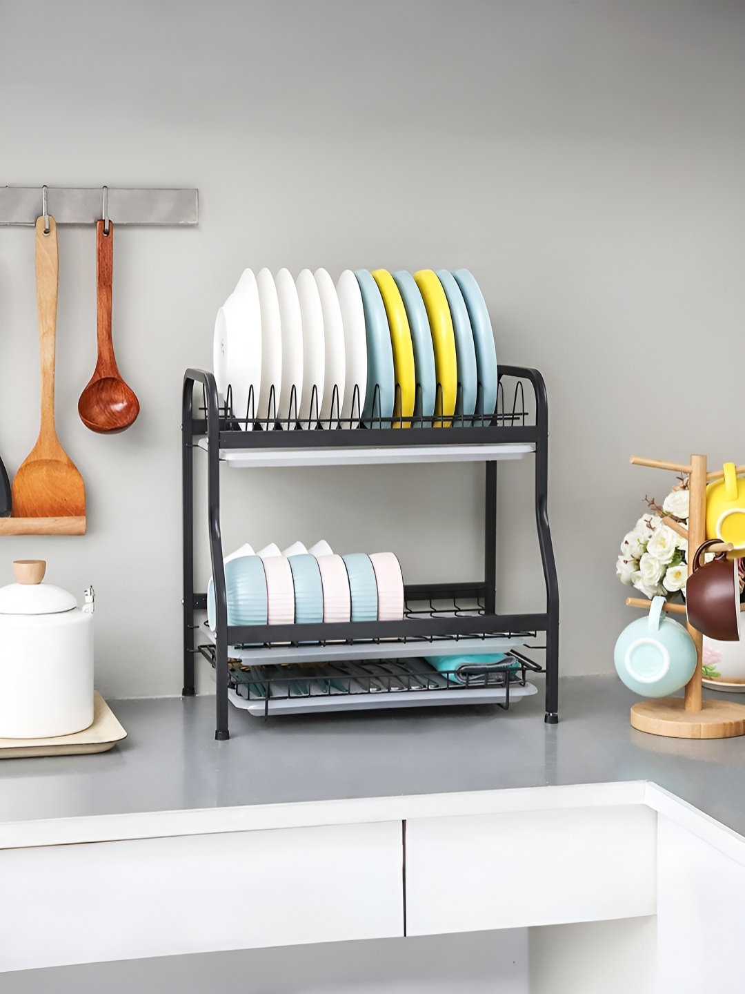 

USHA SHRIRAM Black Metal 2-Layer Dish Drying Rack