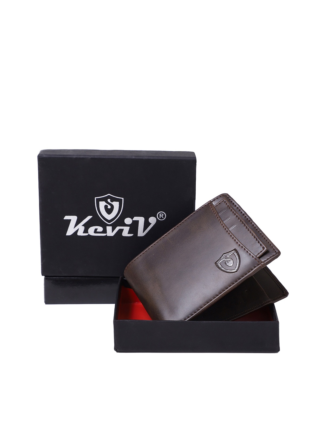 

Keviv Leather RFID Two Fold Wallet, Brown