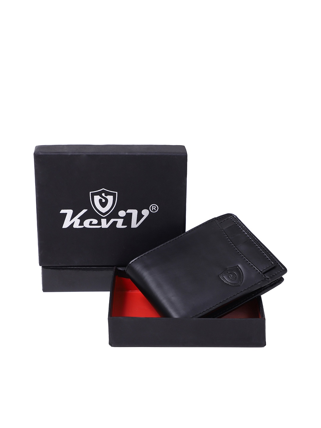 

Keviv Men Leather Two Fold Wallet, Black