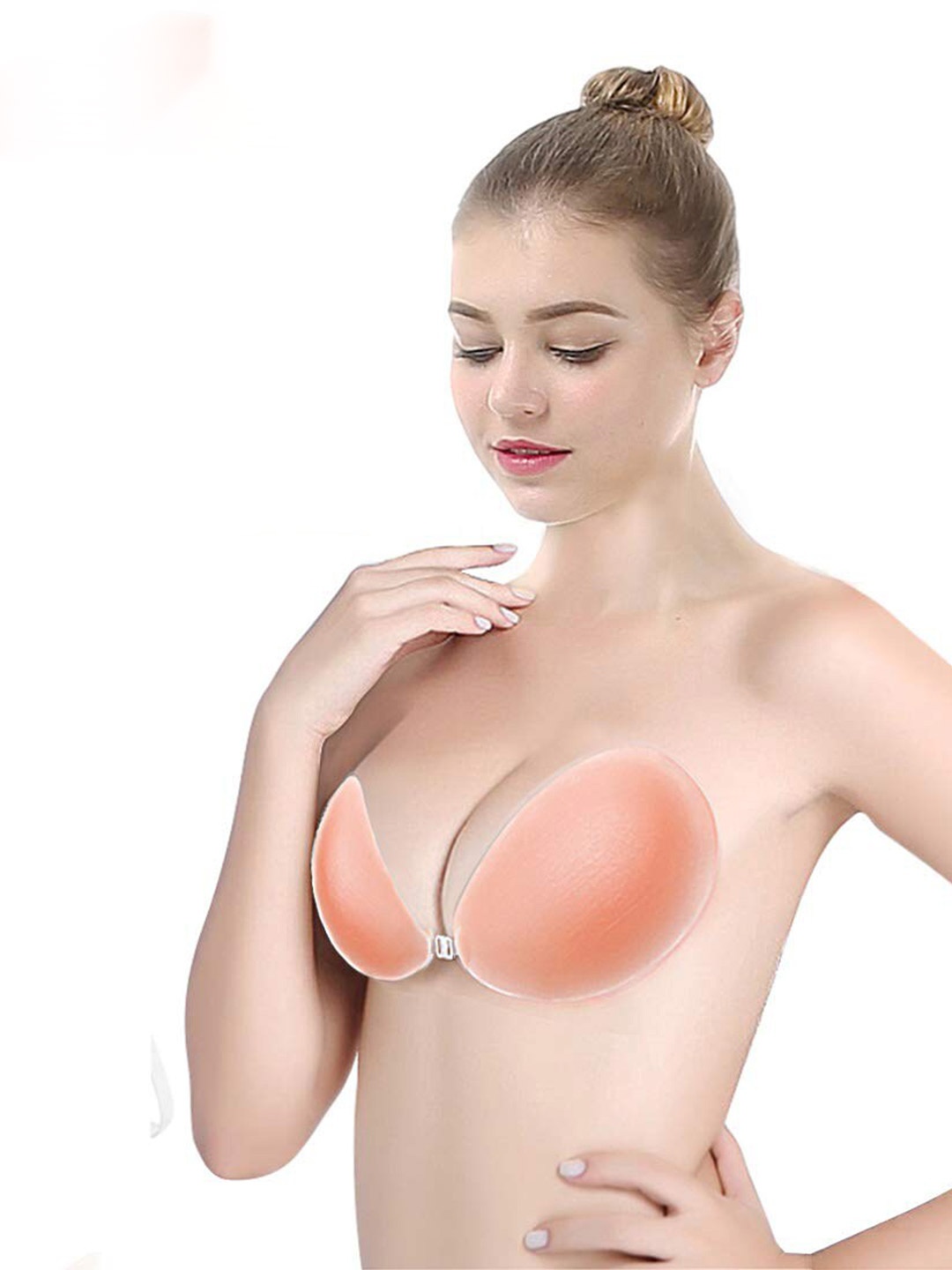 

BRACHY Medium Coverage Lightly Padded Stick-On Backless Push Up Bra, Beige