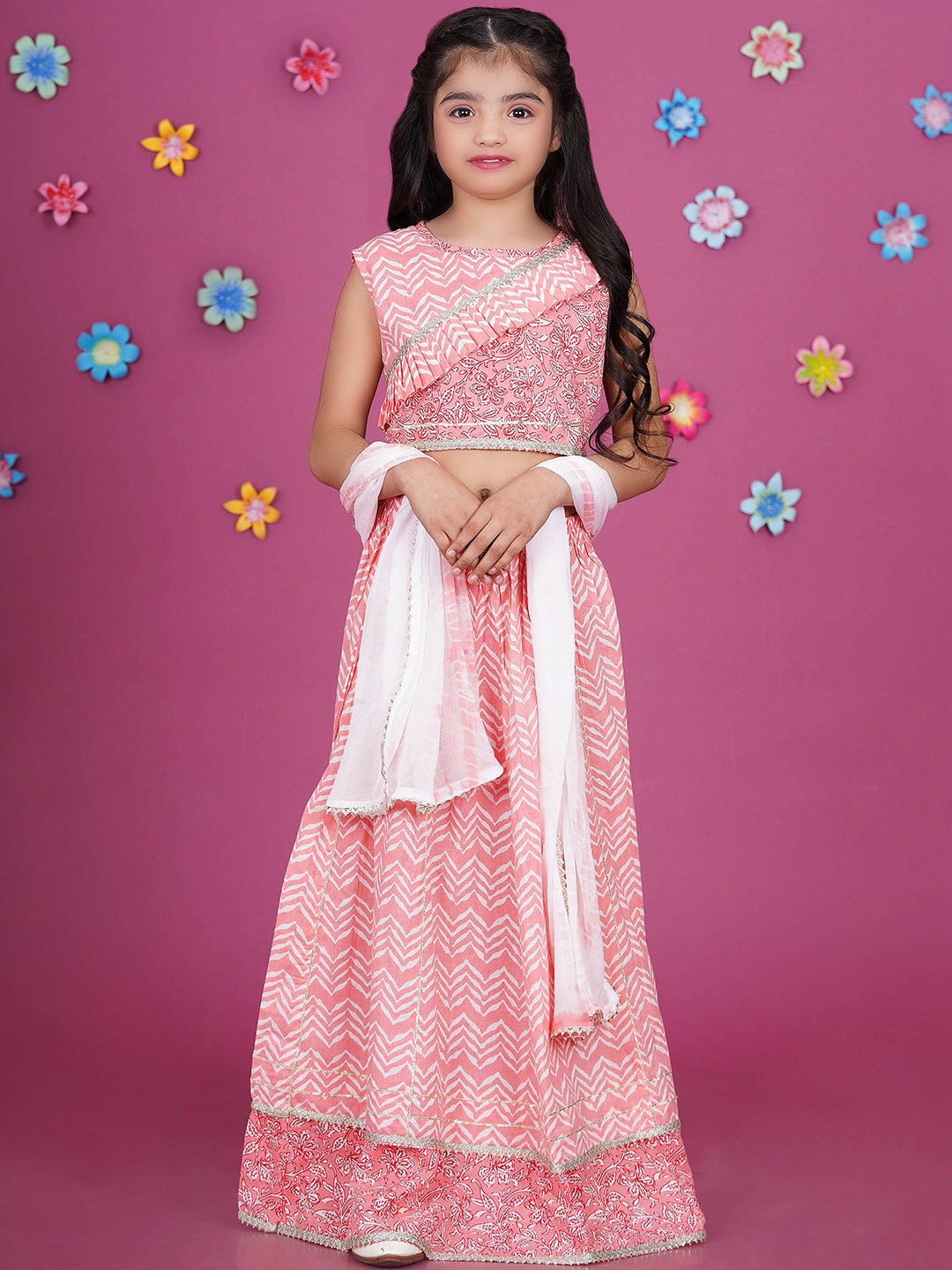 

Stuffie Land Girls Printed Pink Kurta Sets