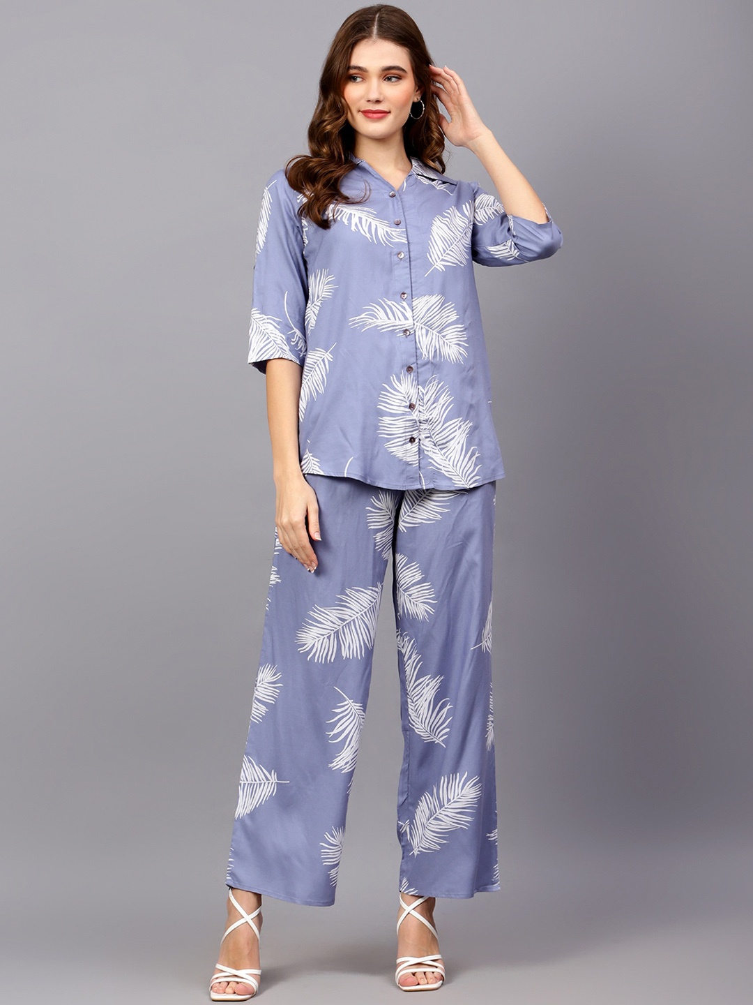 

Indietoga Tropical Printed Shirt With Trousers, Blue