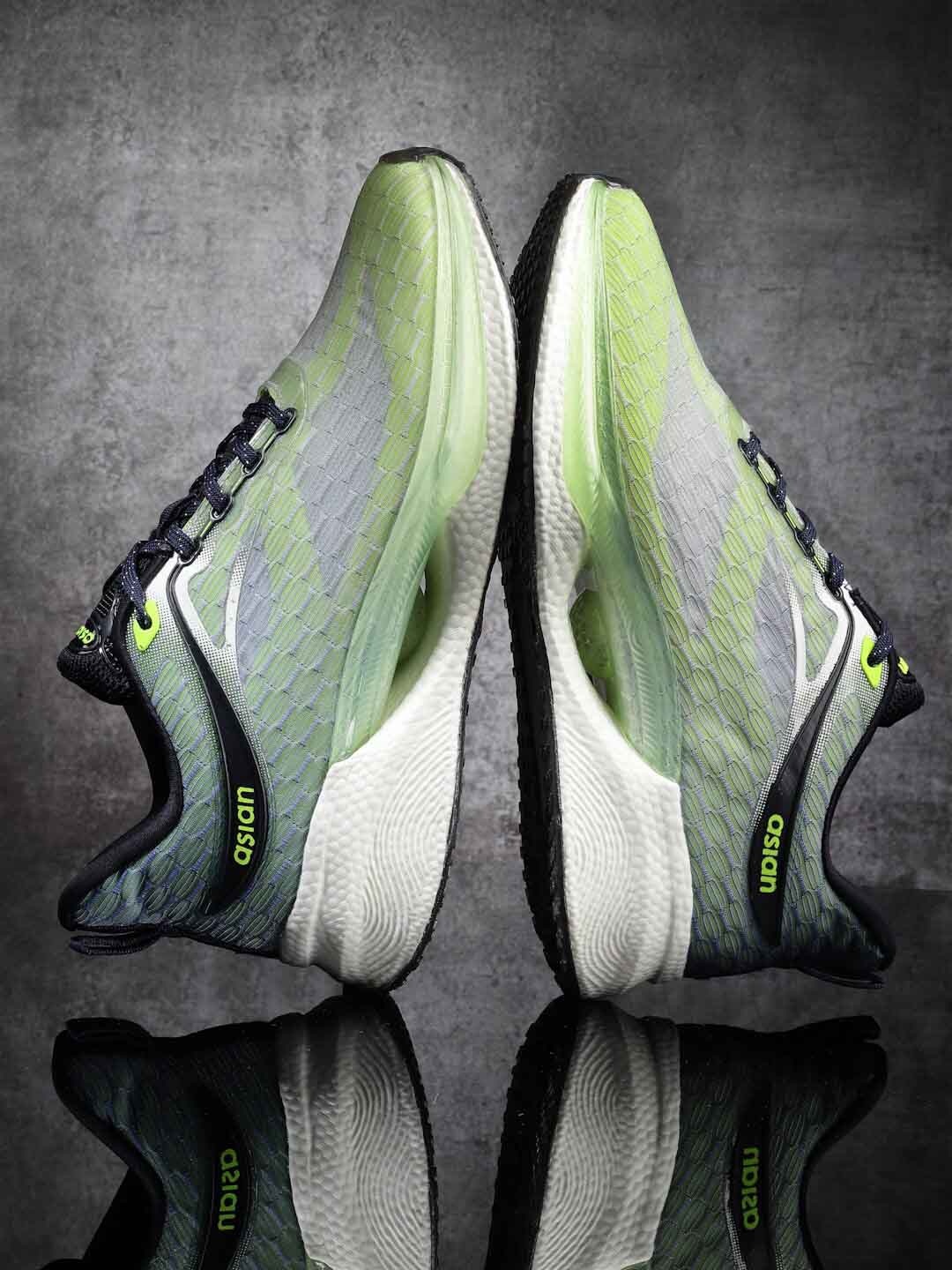 

ASIAN Men Lace Up Running Shoes, Green