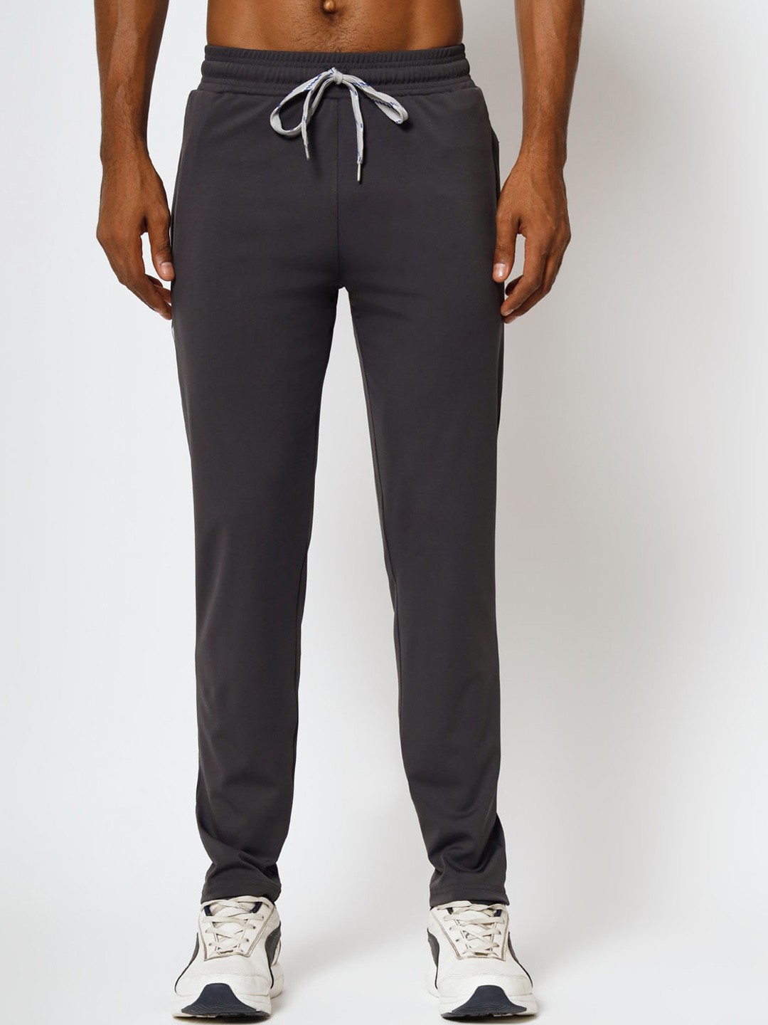 

FITINC Men Slim Fit Mid-Rise Dry Fit Gym Track Pants, Grey
