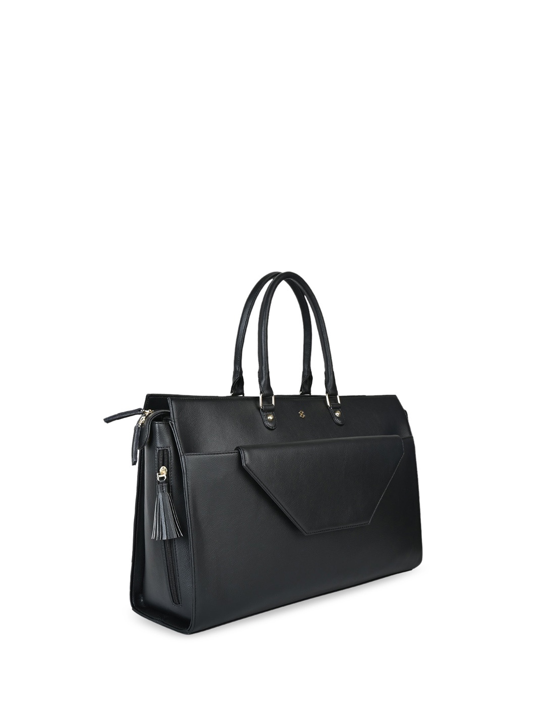 

HORRA Zip Detail PU Handheld Bag & Pouch Up to 16 inch, Black