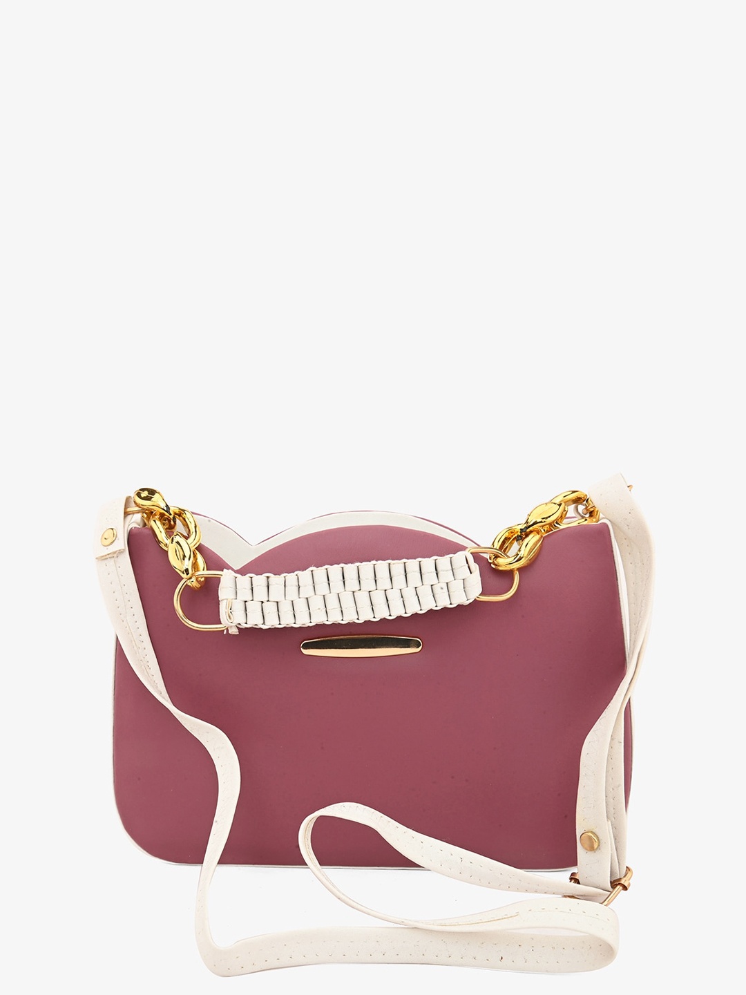 

gaura pakhi Structured Handheld Bag with Fringed, Pink