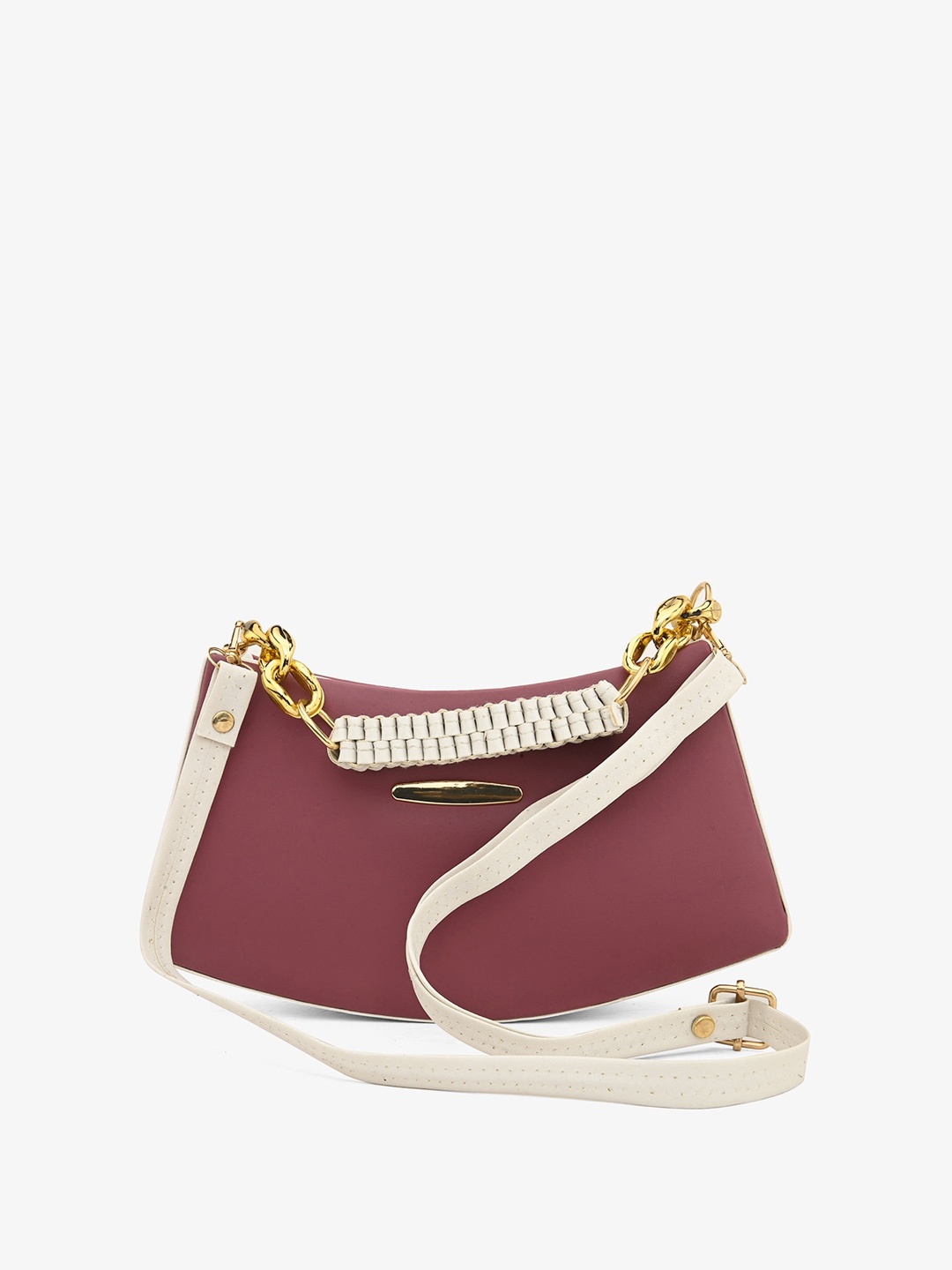 

gaura pakhi Colourblocked Structured Sling Bag, Pink