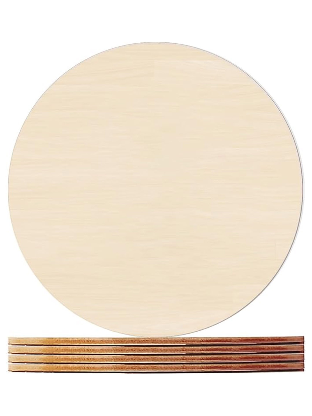 

BS AMOR 5Pcs Round Wooden Boards, Brown