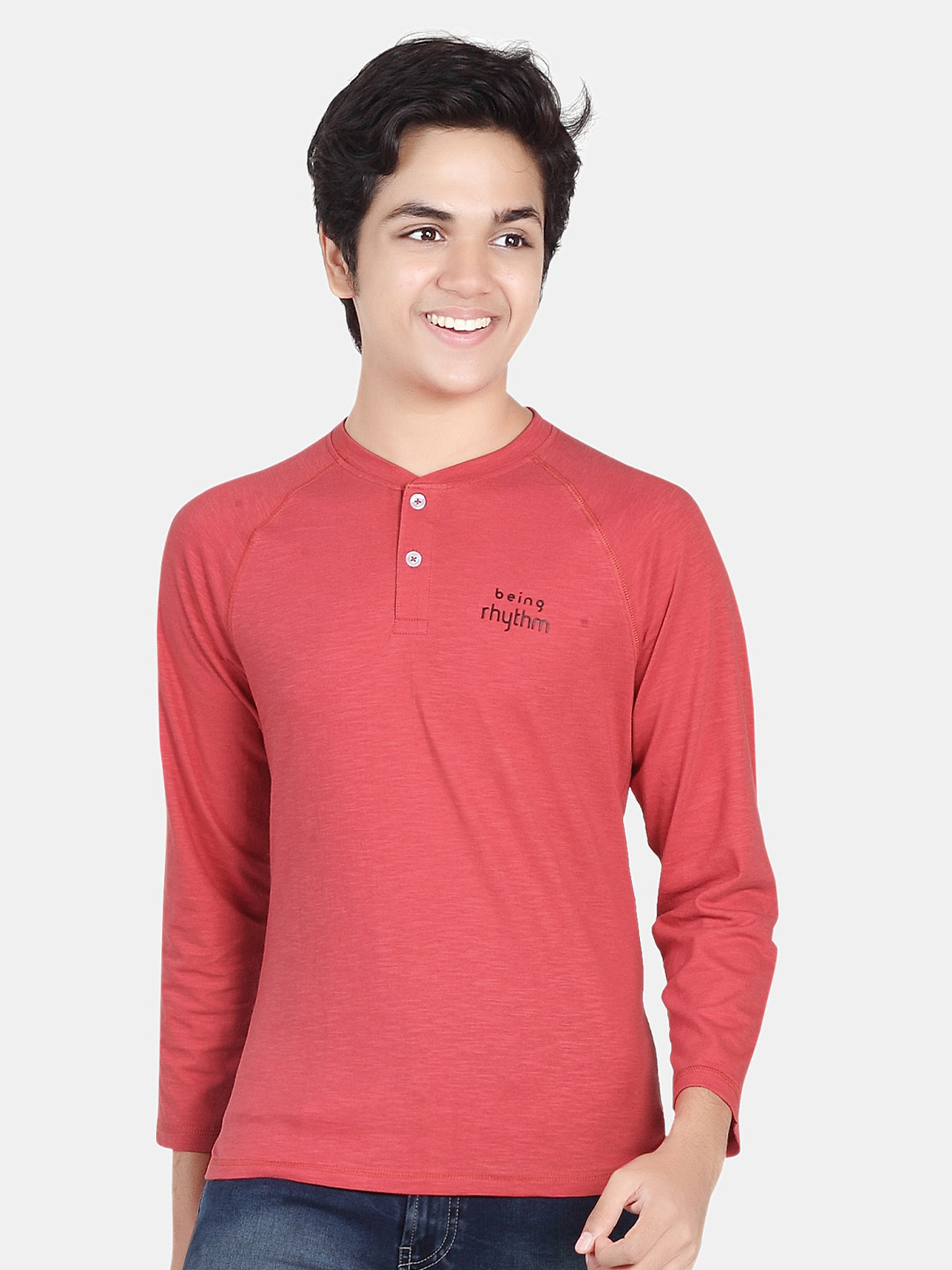 

BAESD Boys Henley Neck Regular Sleeves Cotton T-shirt, Brown