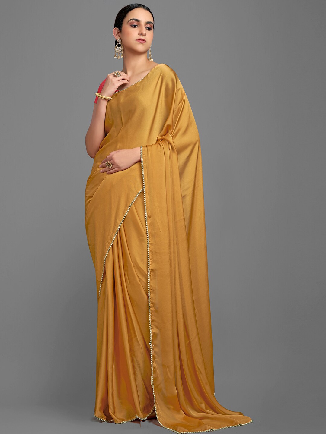 

Shaily Gold-Toned Gotta Patti Satin Saree