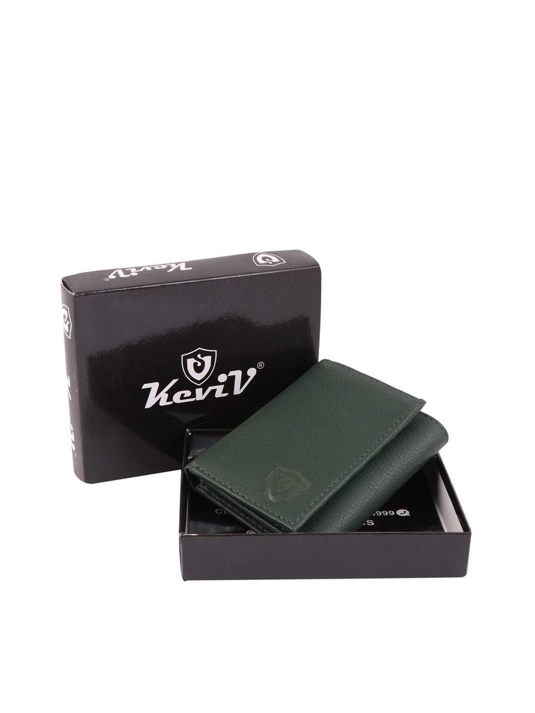 

Keviv Men Leather Three Fold Wallet, Green