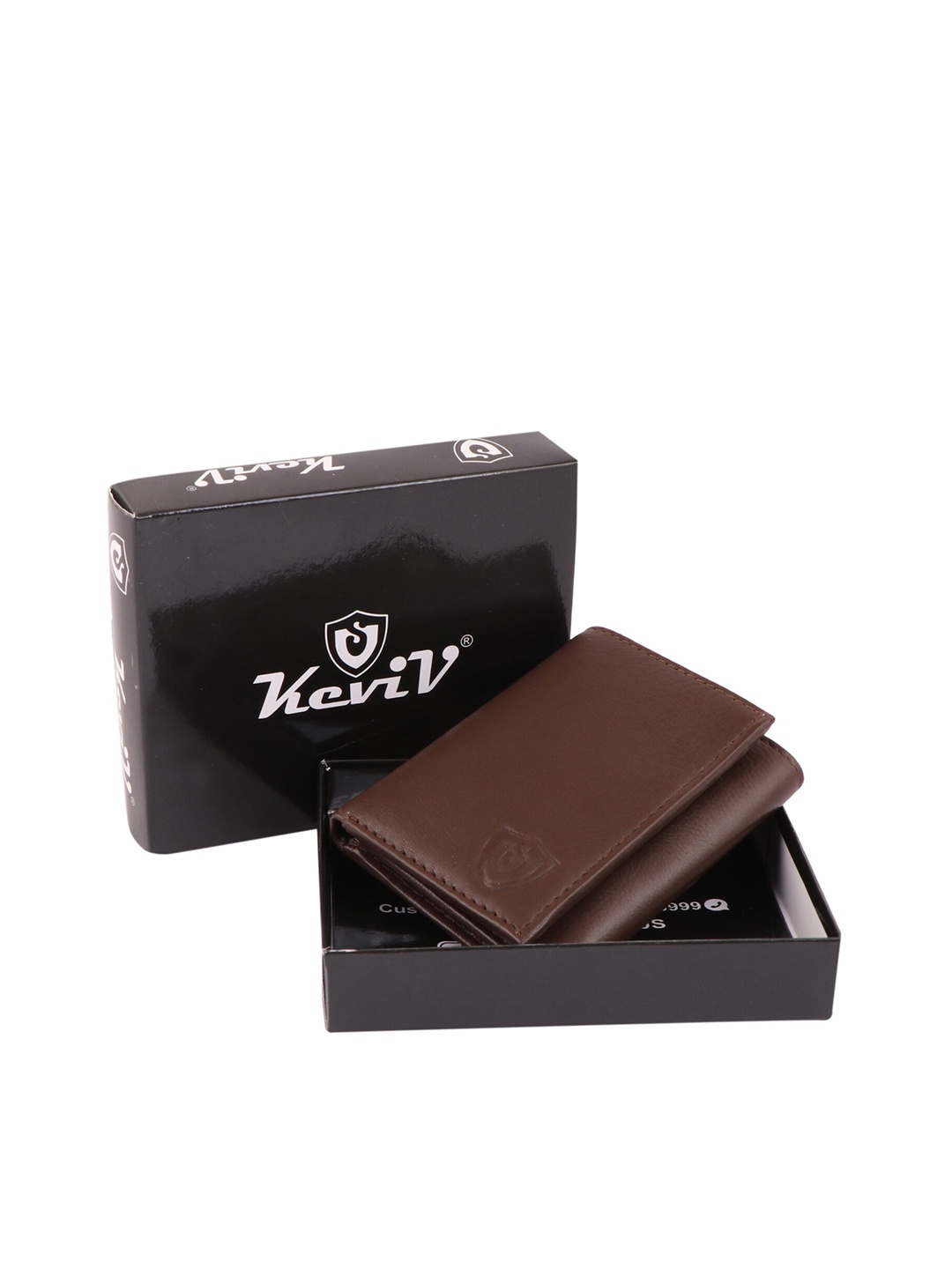 

Keviv Men Leather Three Fold Wallet, Brown