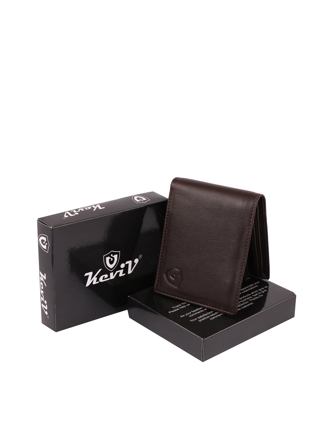 

Keviv Leather RFID Two Fold Wallet, Brown