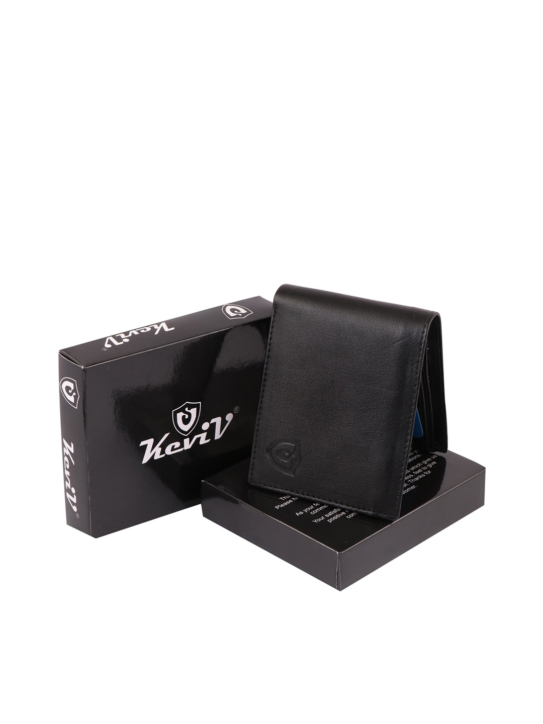 

Keviv Men Leather Two Fold Wallet, Black