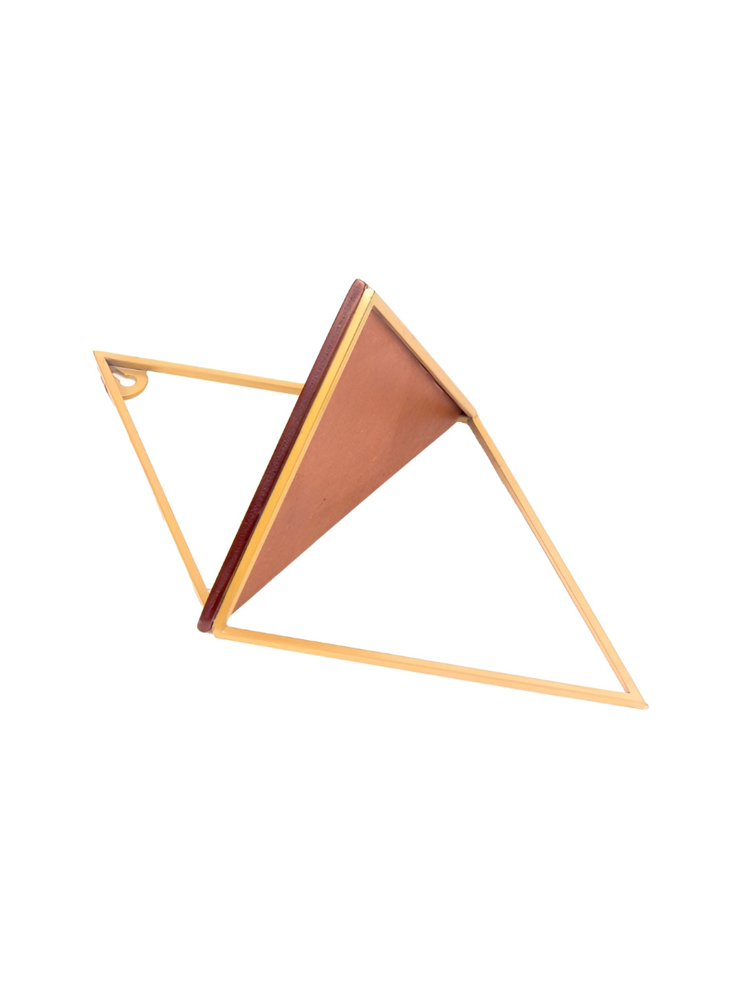 

Claymint Brown & Gold Toned Metal Triangle Wall Shelf