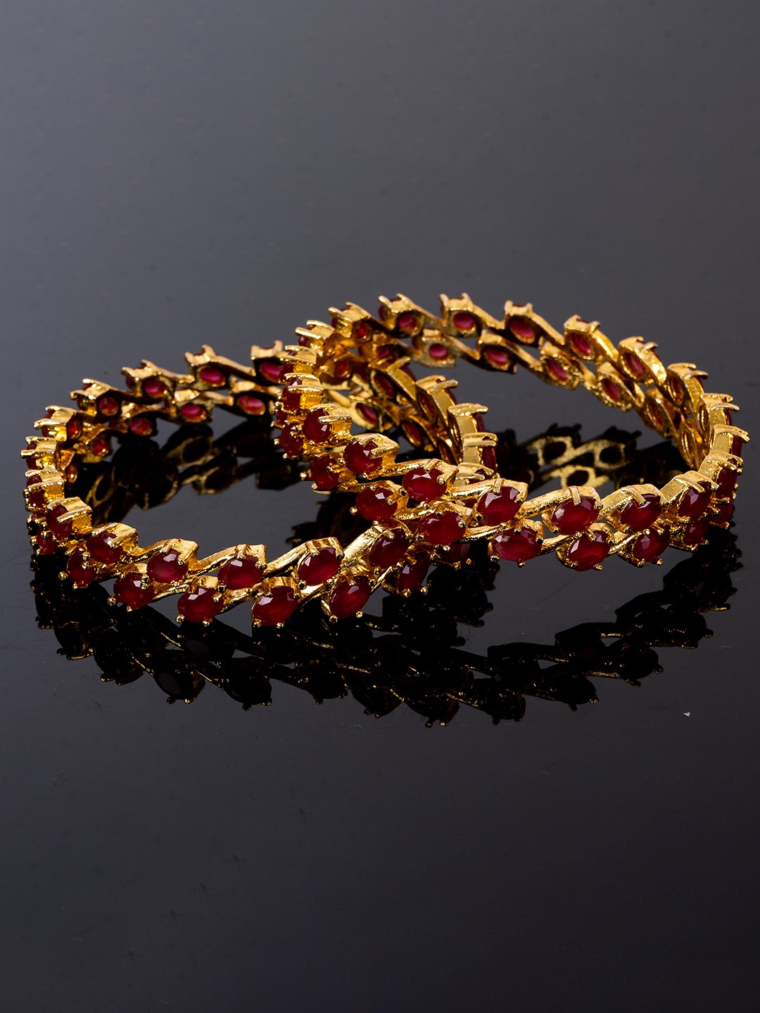 

Manikya Set Of 4 Gold-Plated AD Studded Bangles