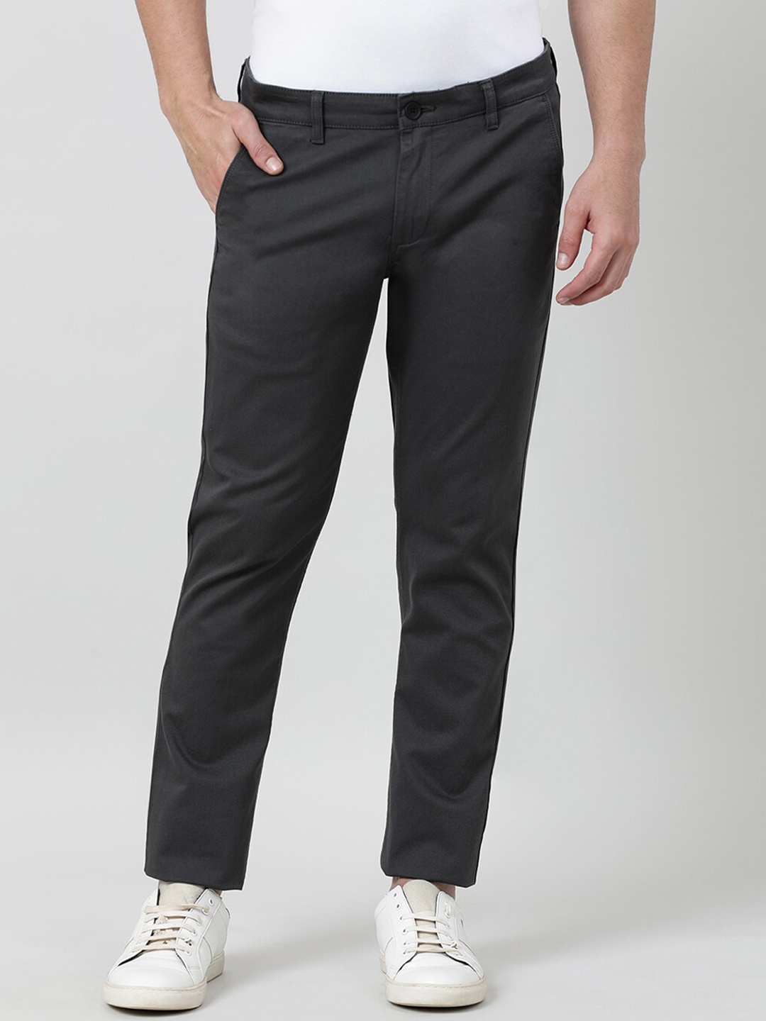 

Crocodile Men Smart Slim Fit Chinos, Black
