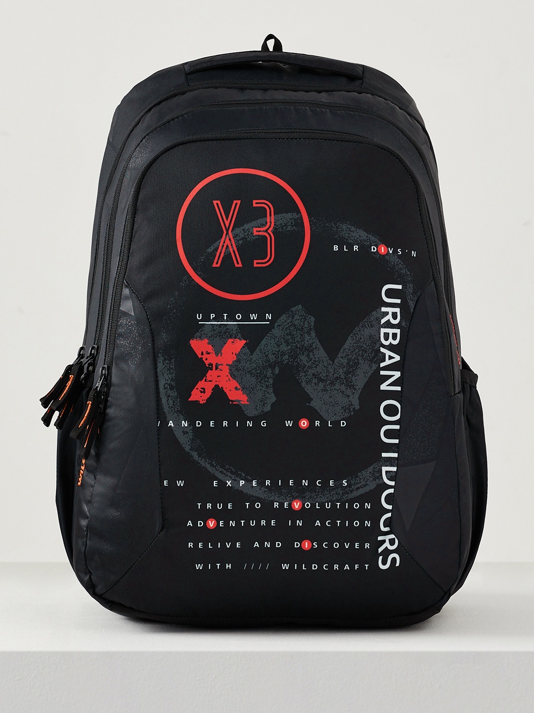 

Wildcraft Unisex Typography Printed Ergonomic Backpack, Black