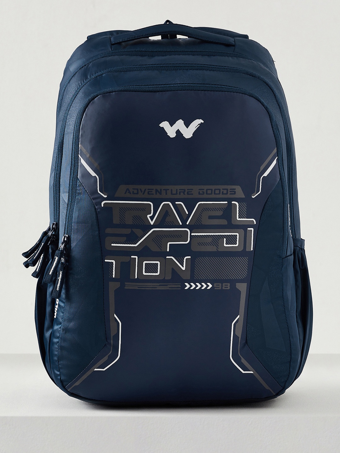 

Wildcraft Unisex Graphic Padded Backpack, Navy blue