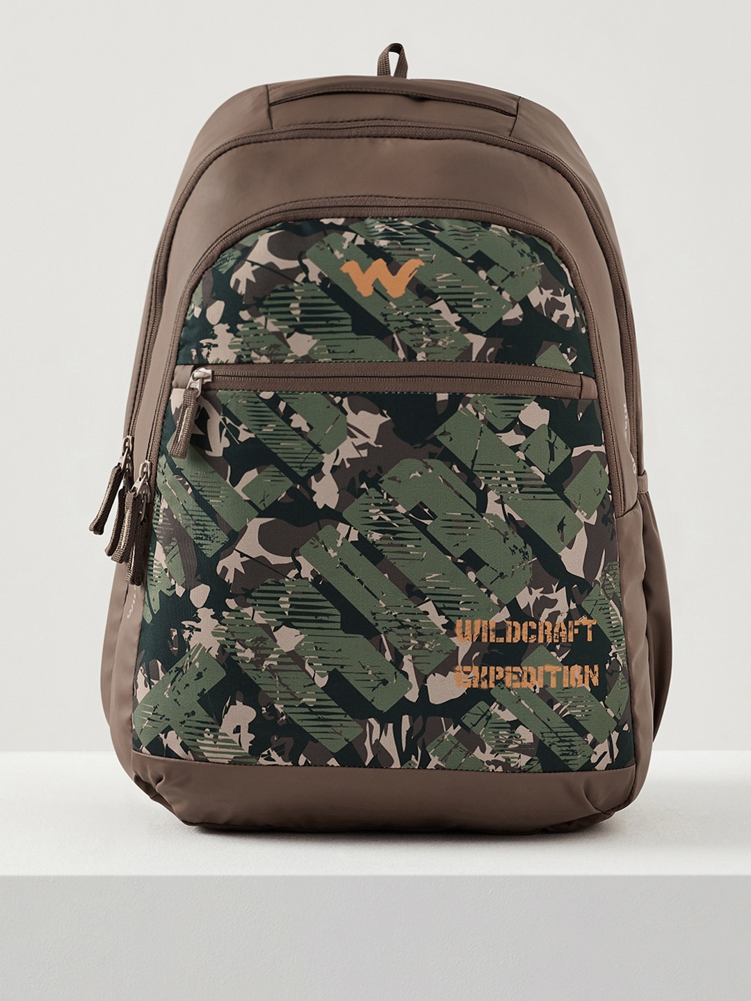 Wildcraft Unisex Typography Printed Ergonomic Backpack, Brown