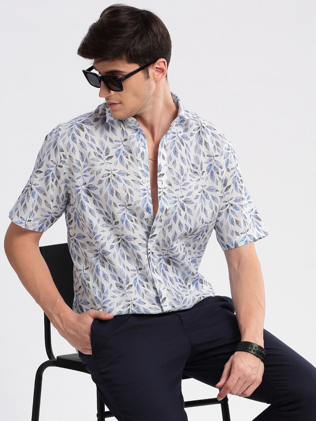 

SHOWOFF Smart Slim Fit Floral Printed Cotton Shirt, White