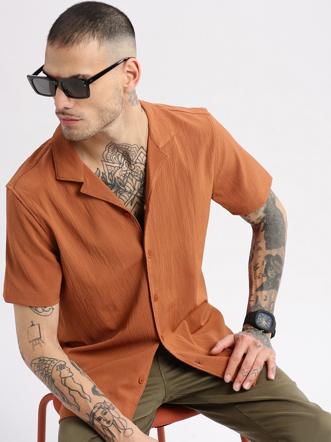 

SHOWOFF Premium Relaxed Fit Shirt, Rust