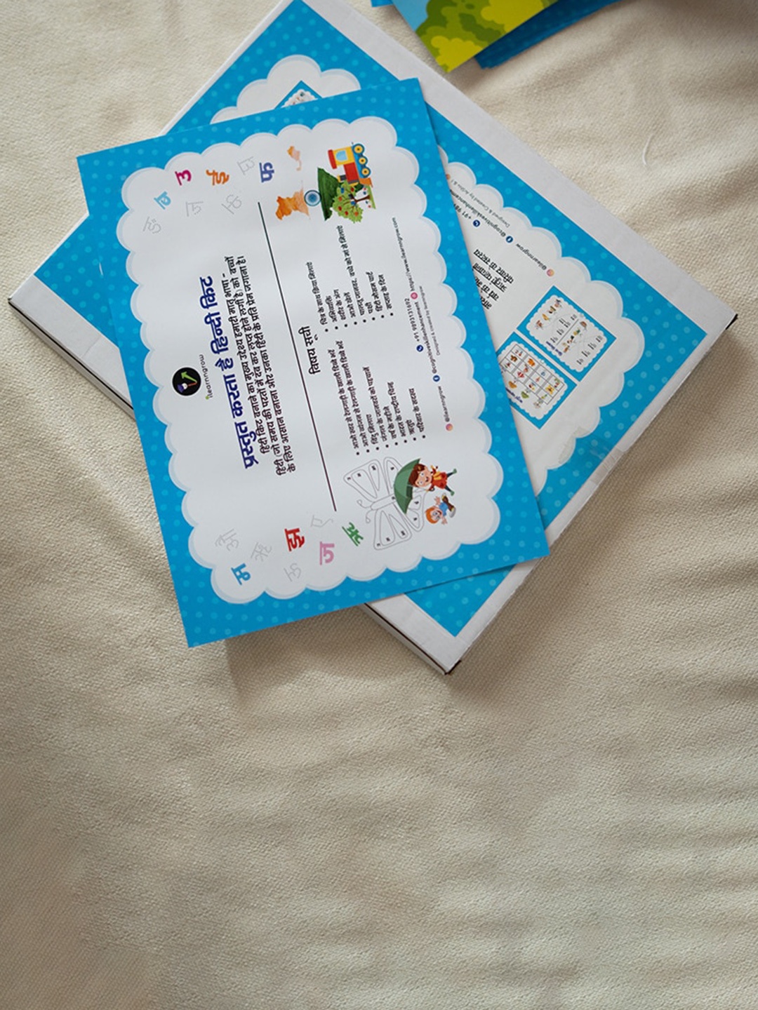

ilearnngrow Kids 20 Pcs Velcro based Hindi Learning Kit, Blue