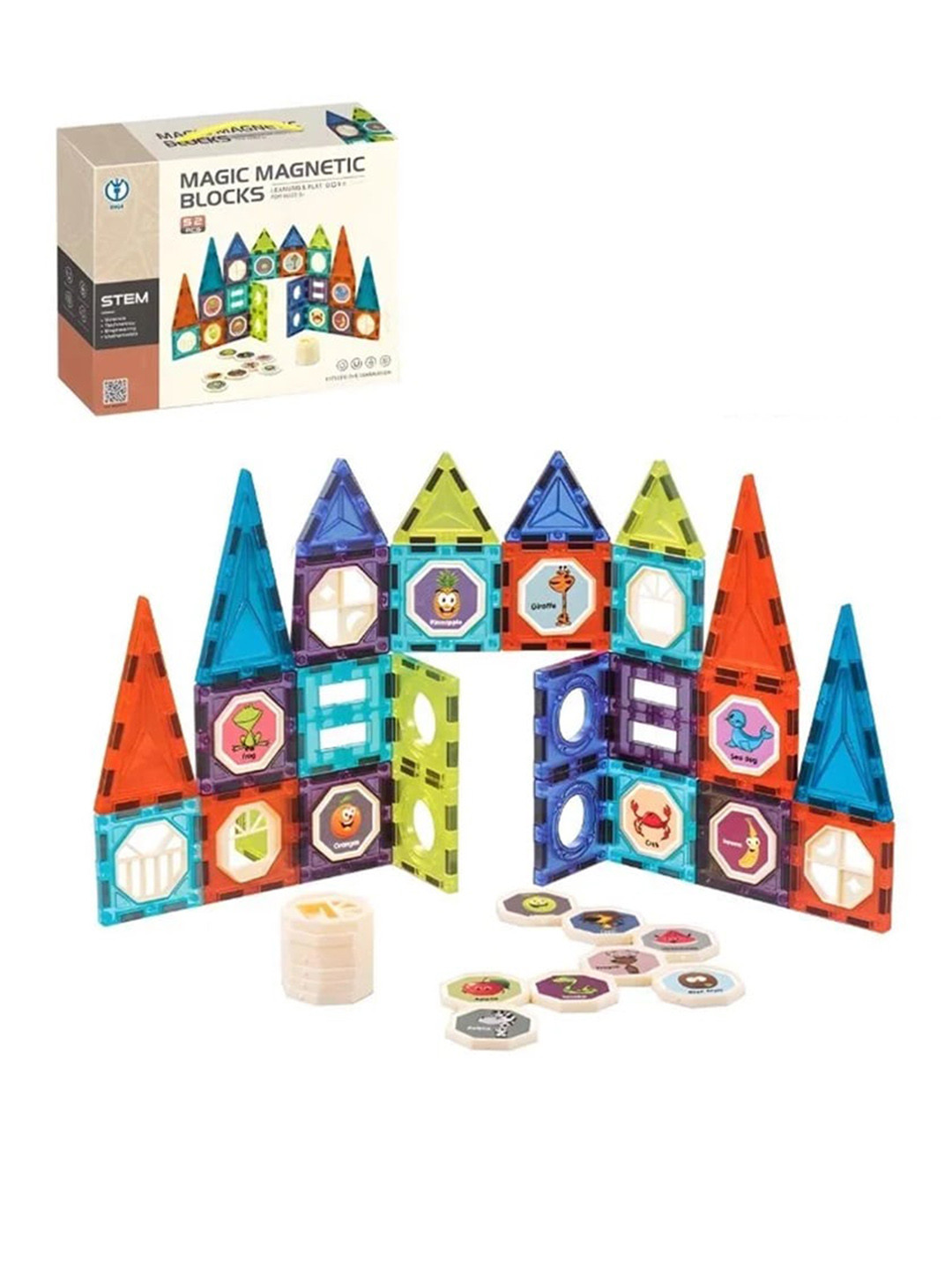 

OPINA Kids Magnetic Tiles Building Blocks, Green