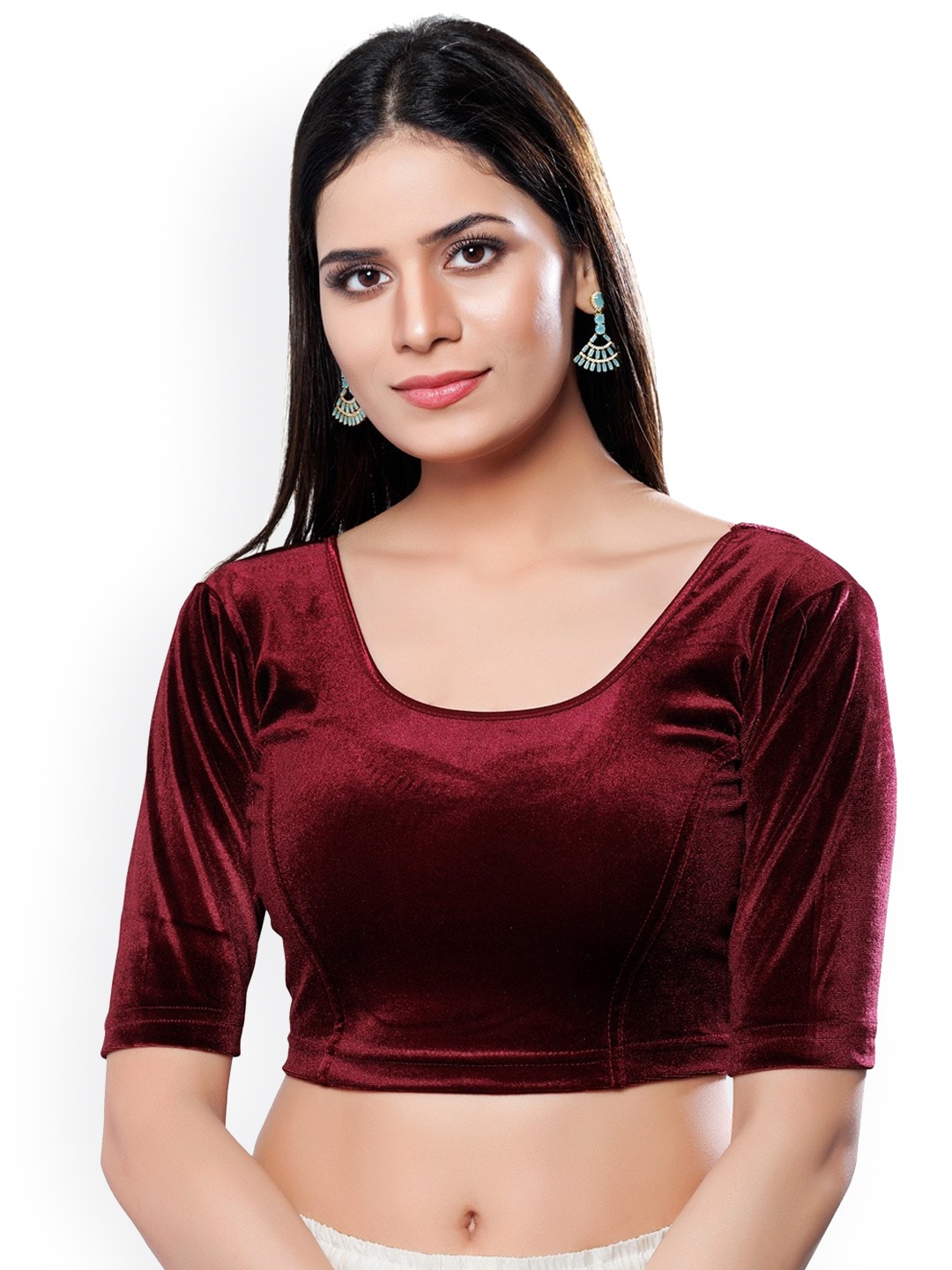 

SALWAR STUDIO Stretchable Saree Blouse, Maroon