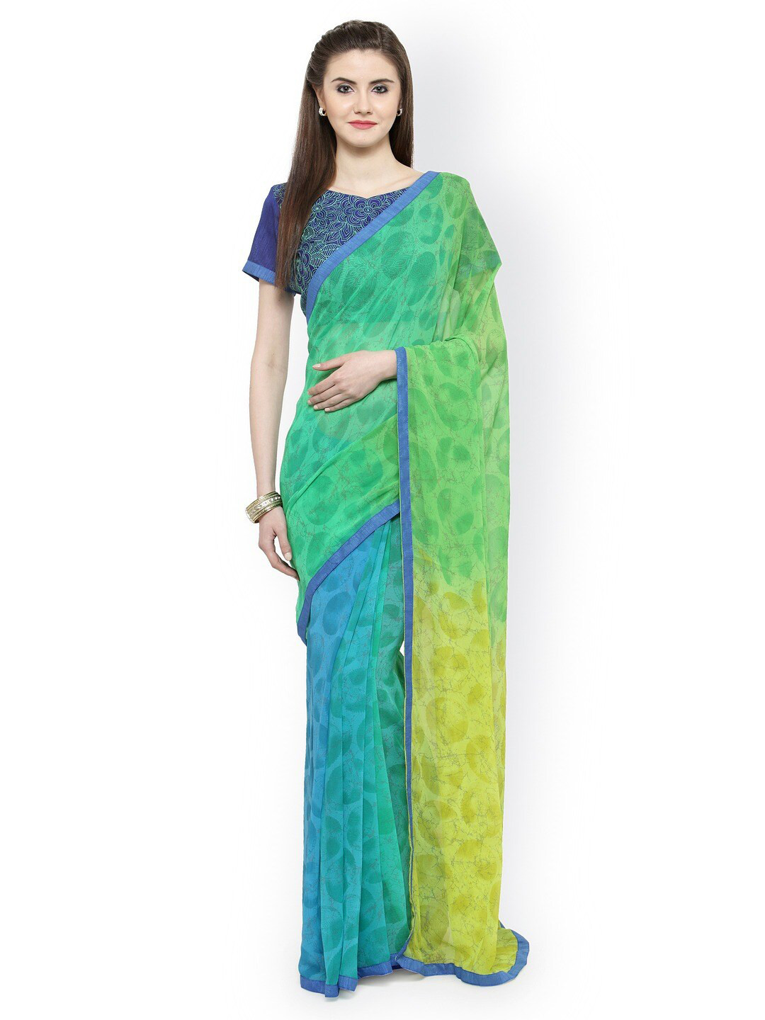 

KALINI Tie and Dye Saree, Blue