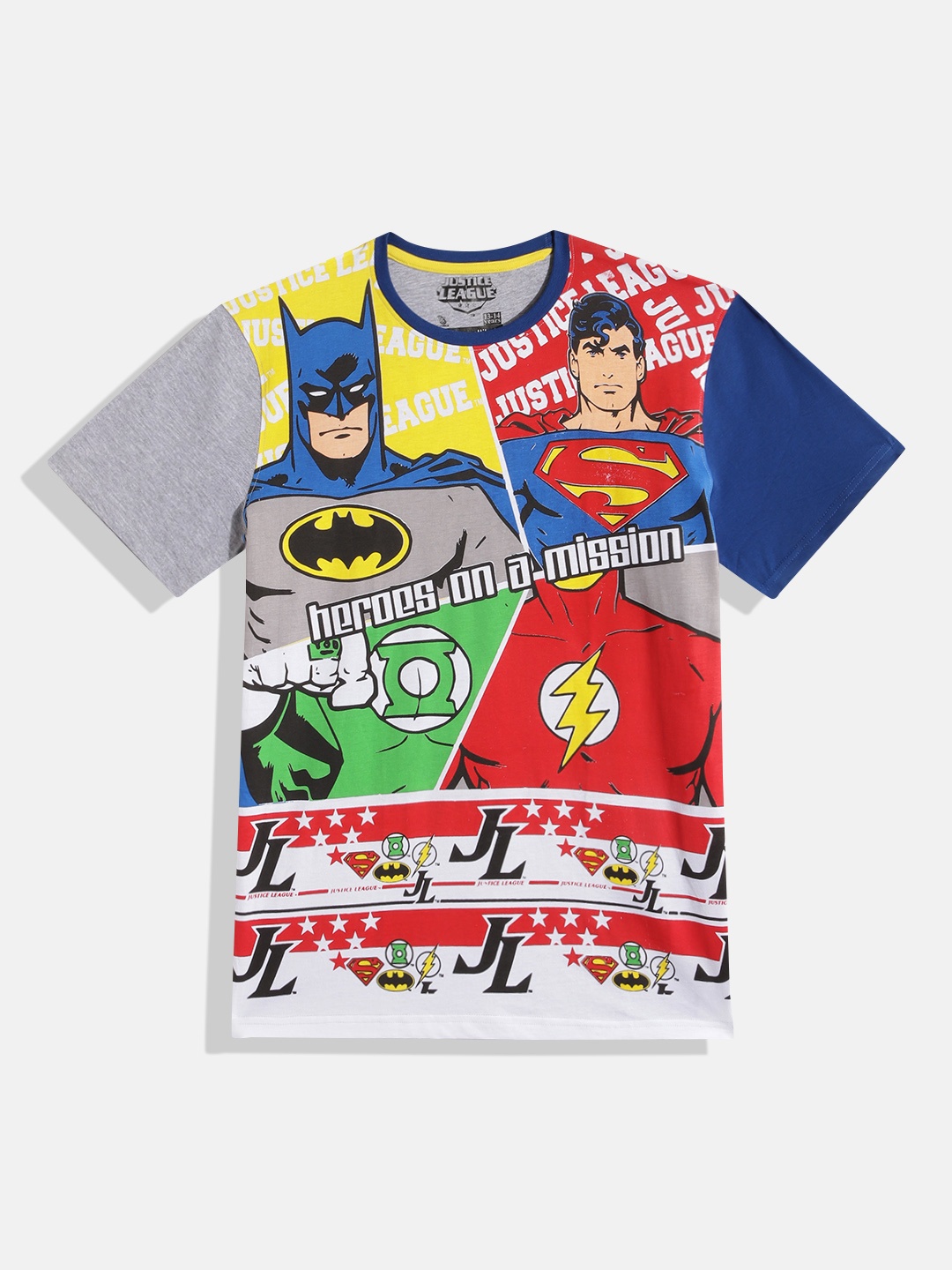 

Eteenz Boys Premium Cotton Justice League Printed T-shirt, Yellow