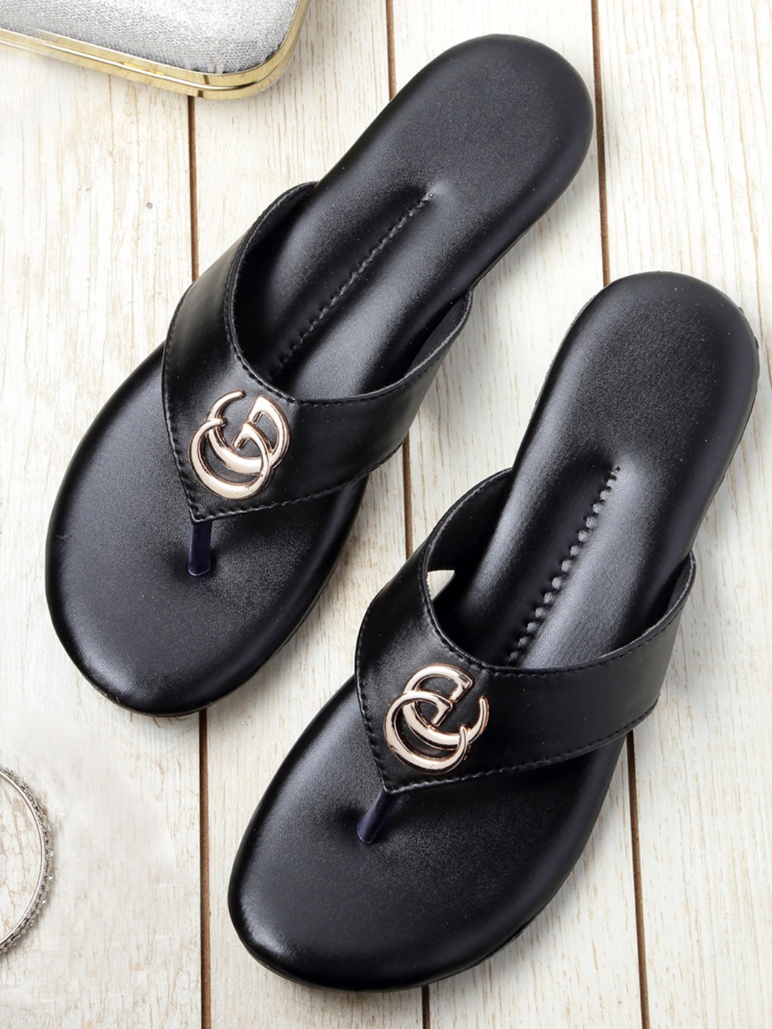 

DEAS No Back Strap Open Toe Flats, Black