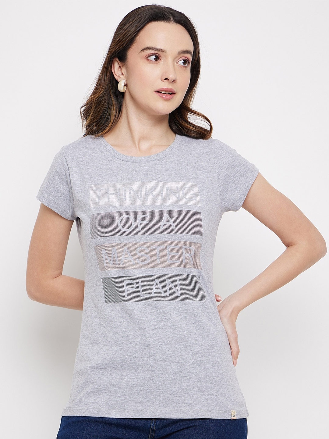 

Duke Typography Printed Cotton T-Shirt, Grey