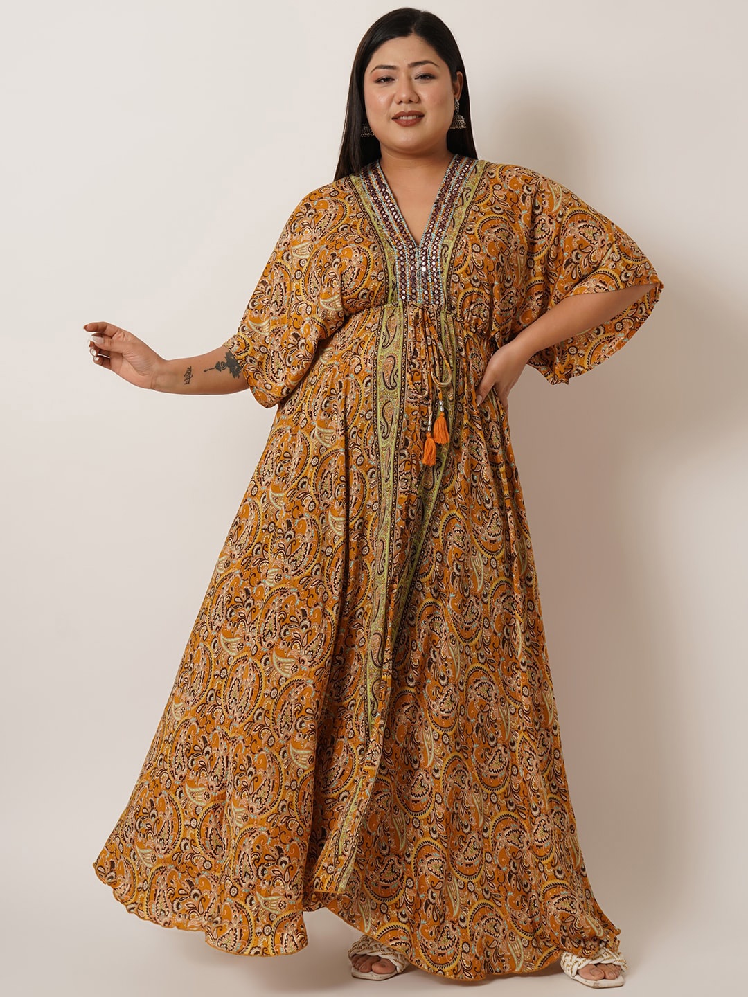 

IX IMPRESSION Floral Printed Maxi Dress, Brown