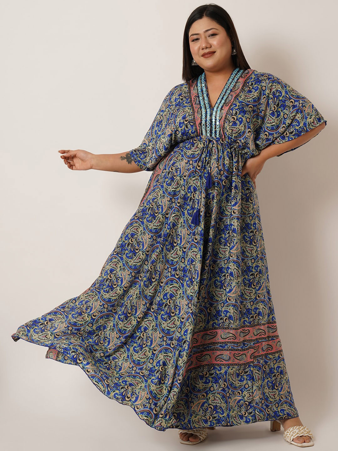 

IX IMPRESSION Floral Printed Maxi Dress, Blue