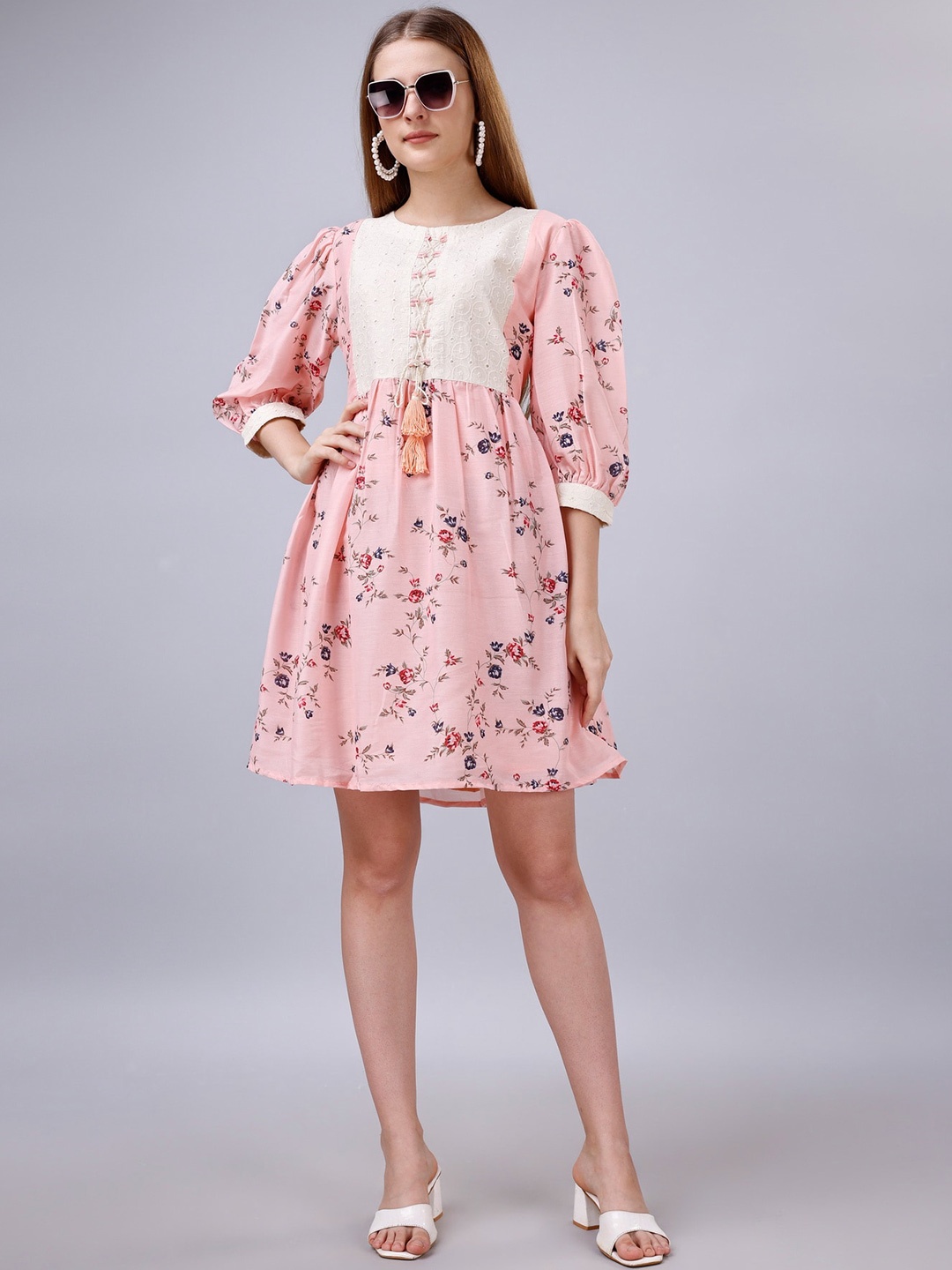 

Sitanjali Floral Printed Fit & Flare Dress, Pink